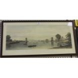 Letitia Byrne - 'View of the Suspension Bridge across the Thames, at Hammersmith', engraving with