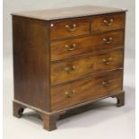 A George III mahogany chest of two short and two long drawers, on bracket feet, height 103cm,