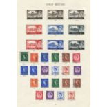 A collection of Great Britain stamps on album leaves, including George V shades, watermark varieties
