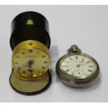 An A.W.W. Co Waltham Mass silver cased keyless wind open-faced gentleman's pocket watch, the