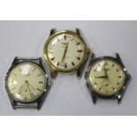 A Longines Conquest Automatic gilt metal fronted and steel backed gentleman's wristwatch, case