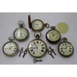 An American Waltham USA silver cased keyless wind open-faced gentleman's pocket watch, the back