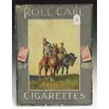 A 'John Player & Sons Roll Call Cigarettes' printed advertising show card, 48.5cm x 37cm (faults).