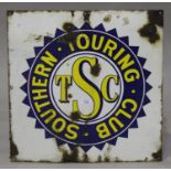 A 'Southern Touring Club' enamelled advertising sign, 53cm x 53cm.Buyer’s Premium 29.4% (including