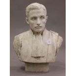 Charles-Albert Walhain - an early 20th century French carved white marble head and shoulders