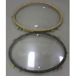 Two flying boat oval portholes with rubber edging, lengths 73cm.Buyer’s Premium 29.4% (including VAT