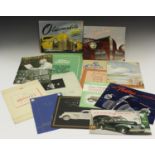 A group of mainly 1930s motor car sales brochures and pull-outs, including 'Pontiac 1939', '