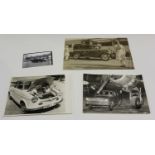 A large collection of approximately 800 black and white motoring related photographs, including a '