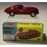 Five Corgi Toys American cars, comprising a No. 211s Studebaker 'Golden Hawk', a No. 219 Plymouth