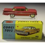 Five Corgi Toys American cars, comprising a No. 214 Ford Thunderbird, a No. 215 Ford Thunderbird