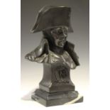 After Lecomte - a late 20th century brown patinated cast bronze head and shoulders portrait bust