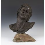 Sally Hersh - 'Rudolf Nureyev', a mid/late 20th century bronzed cast resin head and shoulders