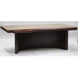 A mid/late 20th century Danish rosewood 'Super Skyline' desk by Dyrlund, the rectangular top