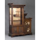 A late 19th/early 20th century French Japonaiserie mahogany side cabinet by Gabriel Viardot, the