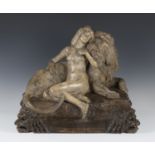 An early 20th century Austrian cold painted earthenware figure group by Friedrich Goldscheider,