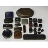 A collection of twenty-four Victorian and later mostly jewellery boxes and cases, including twelve