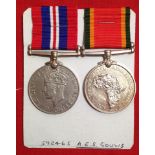 WW2 Pair - Africa Service Medal & 1939-45 War Medal.