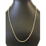 A 9ct gold rope chain.