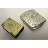 A WW1 Welsh Regiment silver cigarette case and brass matchbox cover.