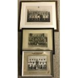 3 framed and glazed military football team photographs 1950's - 60's.