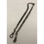 Hallmarked silver watch chain / albert with 2 lobster claw clasps