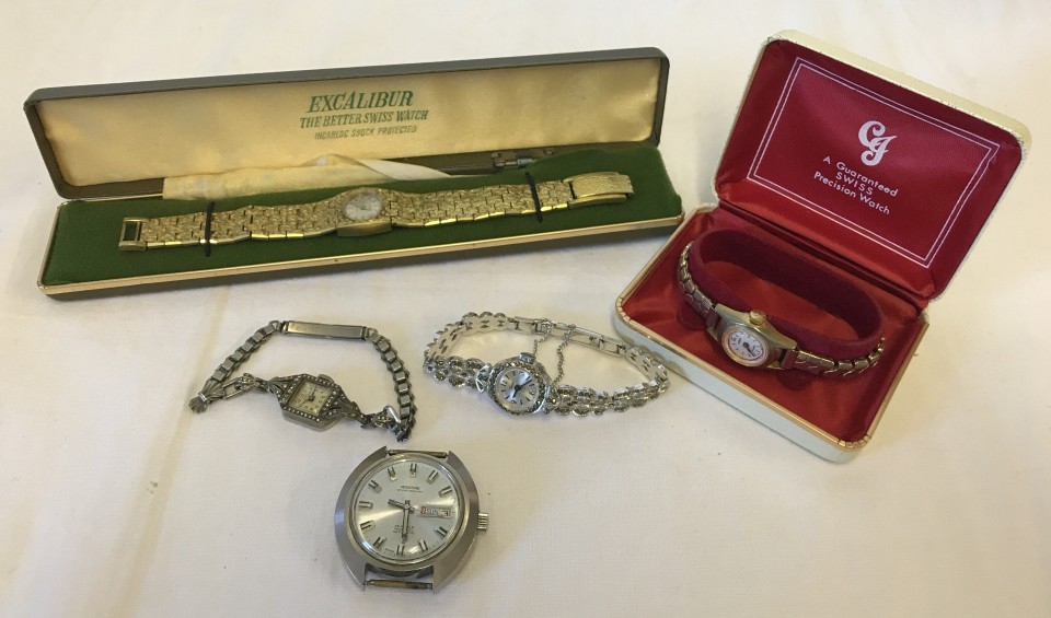 A collection of ladies and gents vintage and modern watches.