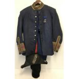 A late 19th/early 20th century Belgian Naval Officers tunic and bicorne hat.