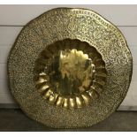 A large vintage brass wall hanging plaque / table top.