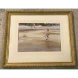 A framed & glazed William Russel Flint print. 3 girls on a beach.