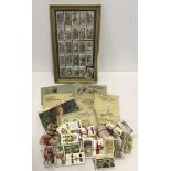 A collection of vintage cigarette cards.