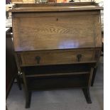 A vintage oak writing desk / escritoire.