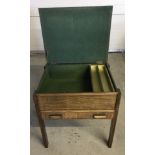 Vintage oak sewing / craft cabinet with open top and compartments.