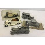 3 Danbury Mint pewter Rolls Royce model cars, 1911 & 1907 Silver Ghost and a 1928 Doctor's Coupe.