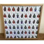 A framed and glazed montage of Lego Batman playing cards.