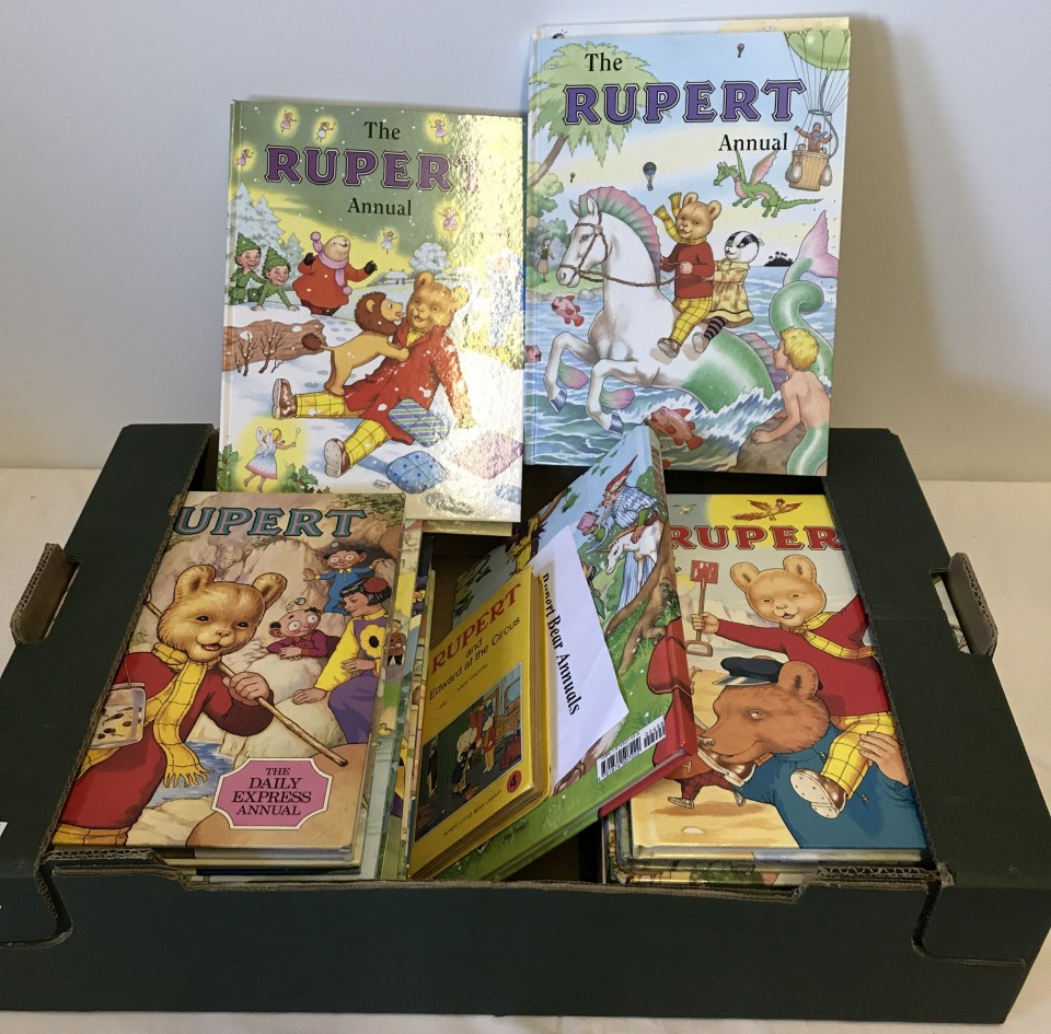 23 Rupert Bear Annuals with a Mary Tourtel Rupert Bear book