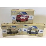 3 boxed Corgi Classic Transport buses.