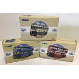 3 boxed Corgi Classic Commercials buses.