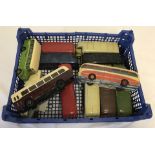 A tray of 12 Corgi diecast buses.