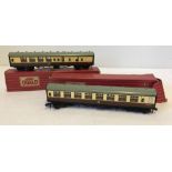 2 boxed Hornby Dublo coaches.