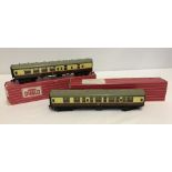 2 boxed Hornby Dublo corridor coaches. In BR cream & brown livery.