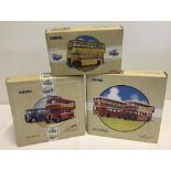 5 boxed Corgi buses, 2 double box sets together with a single boxed bus.