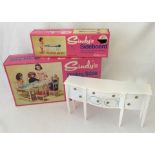 A boxed Sindy dining room table and chairs.