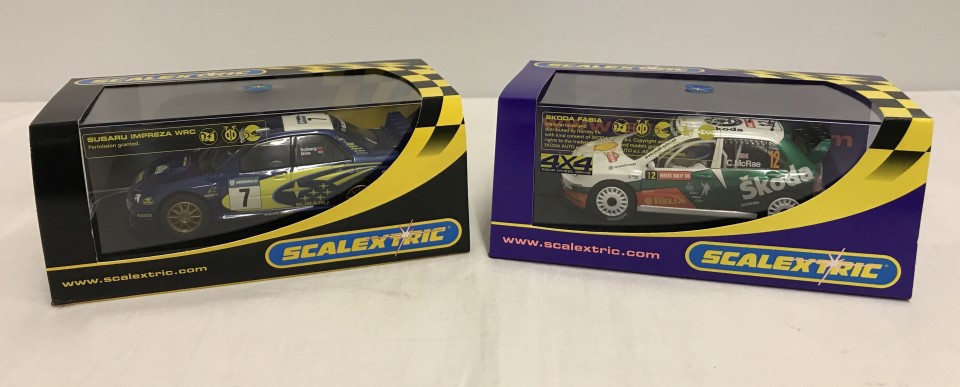 2 boxed Scalextric rally cars.