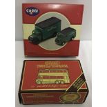 A ltd Ed boxed Corgi vehicle set together with a boxed Matchbox diecast bus.