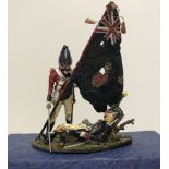 A boxed white metal toy soldier Napoleonic diorama.