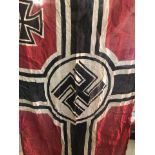 German WW2 pattern battle flag. Black printing to edge Reichskriegsflg 1943 Munchen 85 x 150.