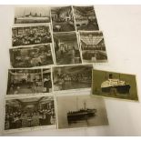 12 vintage postcards of cruise liners.