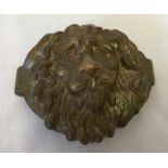 19th century pattern brass British Rifle Officer's crossbelt lion head plate.