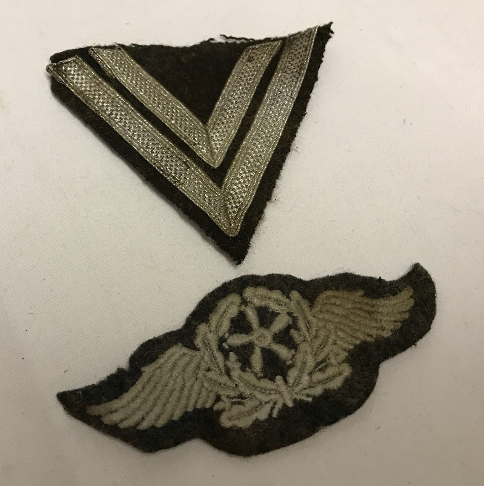 2 WWII pattern German Luftwaffe cloth badges.