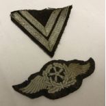 2 WWII pattern German Luftwaffe cloth badges.